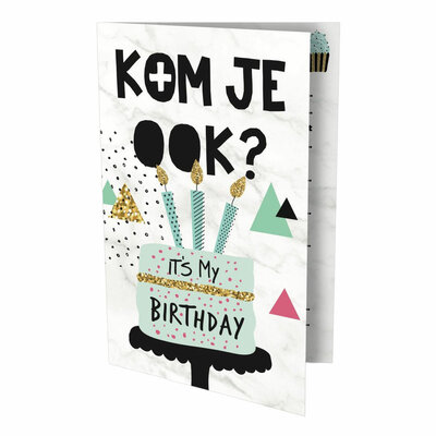 Uitnodigingen Cake 6 stuks - Verjaardag Kinderfeest