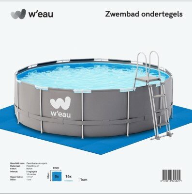 W'eau Zwembad Ondertegels Blauw 50x50x1cm - 8 Stuks