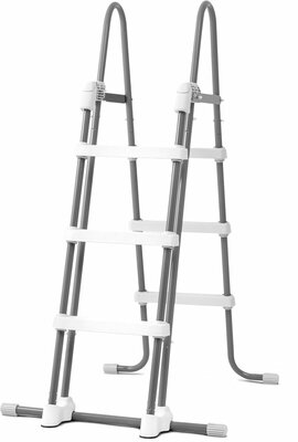 Zwembadladder 107 cm met verwijderbare treden en anti-slip - Intex
