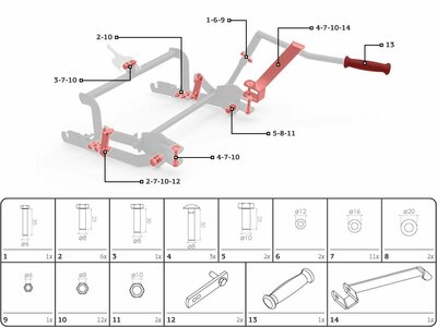 BERG-Onderdeel Skelter - Rear lifting unit - Assembly set