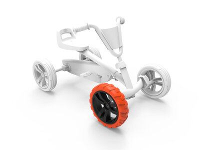 BERG-Onderdeel Skelter - wielen 9x2 Cross - zwart/Orange Front Right