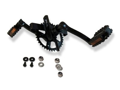 BERG-Onderdeel Skelter - XL Frame - Crank shaft with crank set 140, 36T + pedals