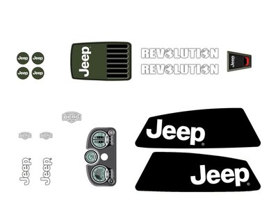 BERG-Onderdeel Skelter - XL Frame - Sticker set Jeep® Revolution