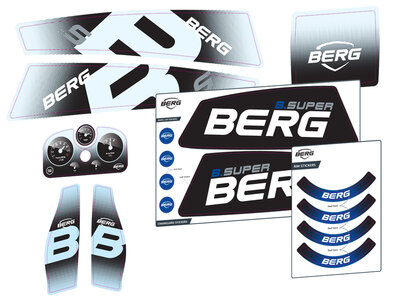 BERG-Onderdeel Skelter - XL/XXL Frame - Sticker set B.Super blauw