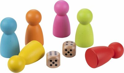 Houten Ludo bordspel jumbo 50 x 50x 1,5 cm