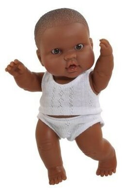 Babypop 22 cm donker meisje met ondergoed - Paola Reina
