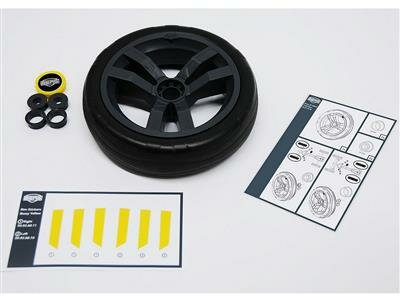 Wheel grey-black 9x2  (geel cover)