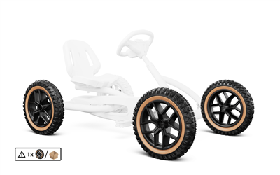 Wheel 10-spoke black 12.5x2.25-8 all terrain, Trail