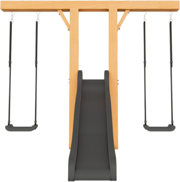 Houten schommel Goofy met glijbaan 300 cm van Douglas hout – antraciet