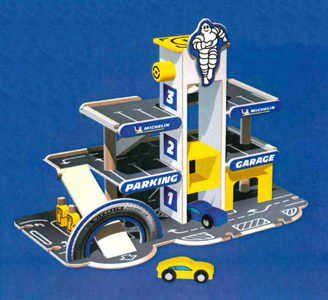 Michelin-Houten-parkeergarage-2-autos - Speelgoed